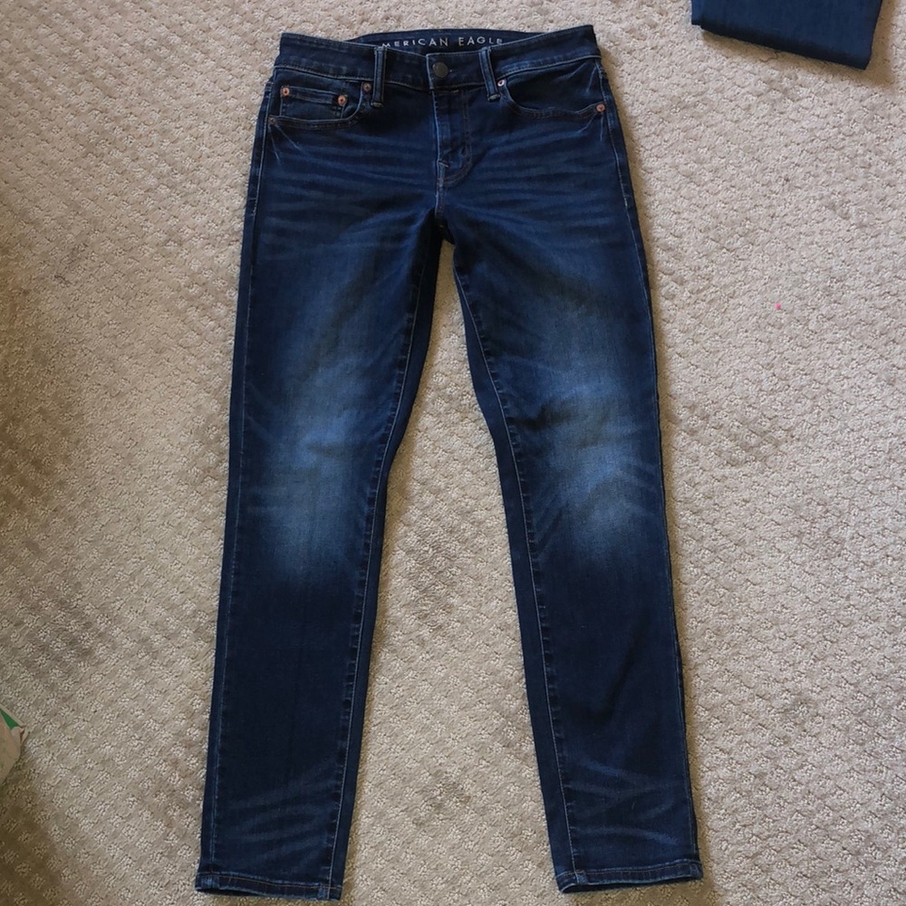 EUC mens American eagle stretch jeans size 30x30 next level airflex skinny dark